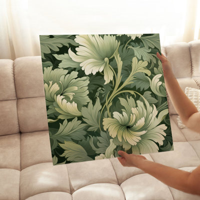 «Botanical William Morris Style Damask», reproduction d'art classique sans cadre