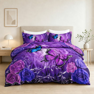 Ensemble de housse de couette style gothique pour grand lit, ensemble de literie 3 pièces pour décoration de chambre à coucher Housse d'édredon rétro en squelette doré avec 1 taie d'oreiller