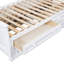 Lit plateforme simple blanc en bois avec armoire verticale tout-en-un, 4 tiroirs de chaque côté et tête de lit pour une élégance multiple-1412655657