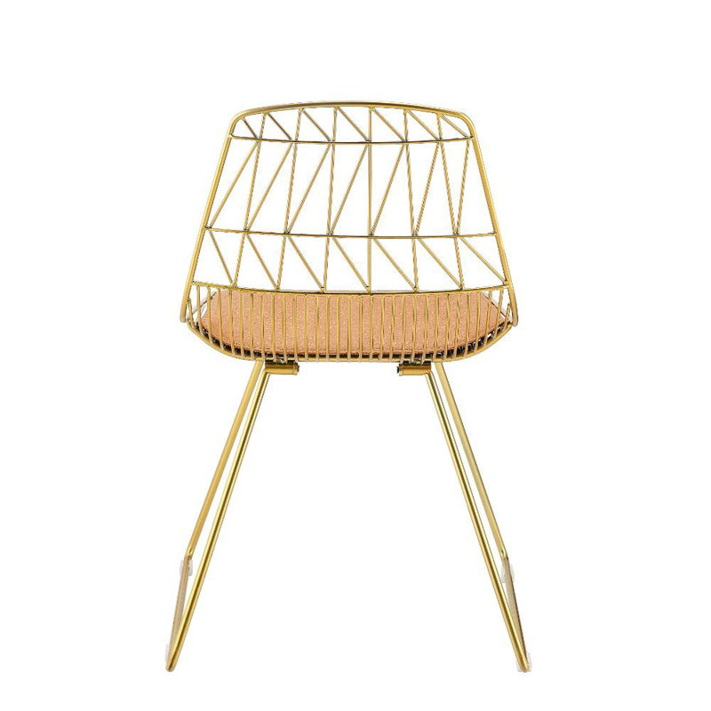 Chaise d'appoint en acier doré