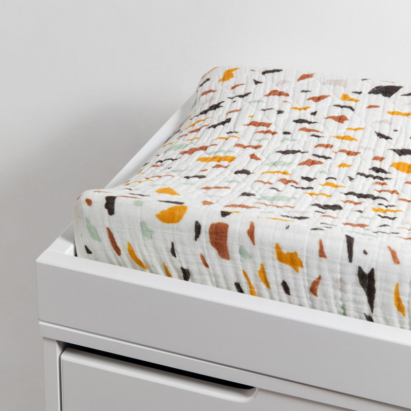 Terrazzo Quilted Muslin Changing Pad Cover