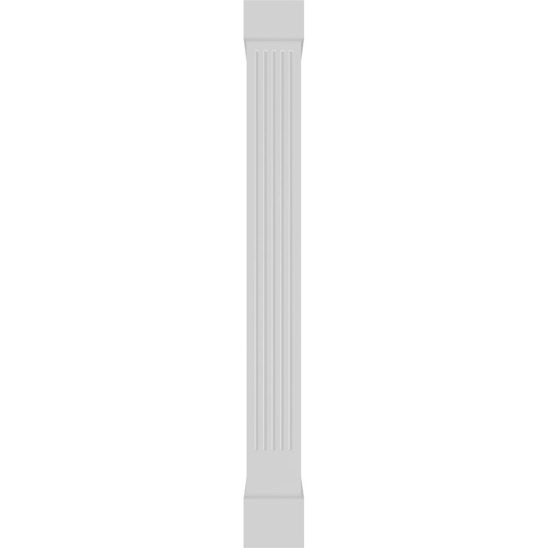 Colonne en PVC cannelée, carrée et couronnée Craftsman Classic, H 144 po x l 11,63 po, Couronne de la couronne et base