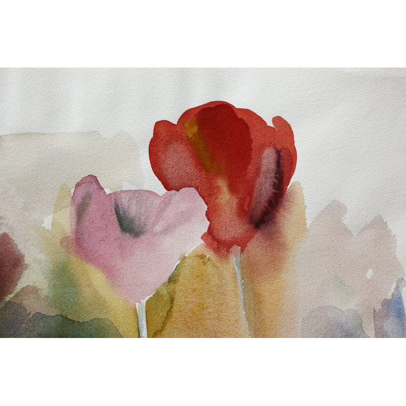 Abstract Painted Red and Pink Art Backgrounds. by Ekely, 8" H x 12" W