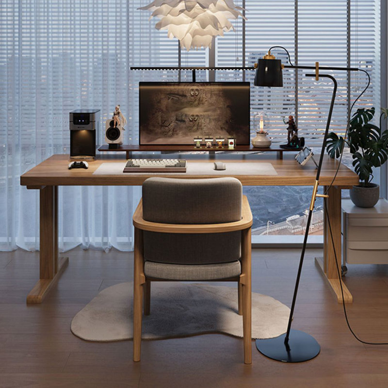 Bureau moderne et simple en bois massif, H 29,53 po x l 70,87 po x P 23,62 po