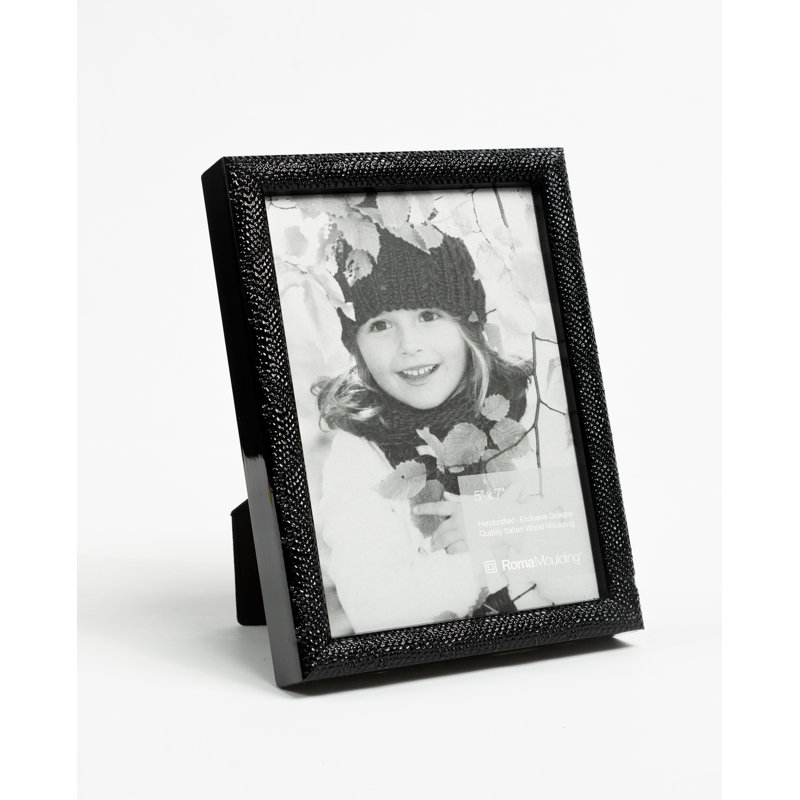 Cadre pour photo simple en bois embossé, Noir, 4 po x 6 po