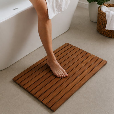 Teak Stall Shower Mat