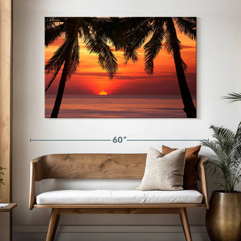 Coucher de soleil sur la plage de Gillard, H 34 po x l 51 po