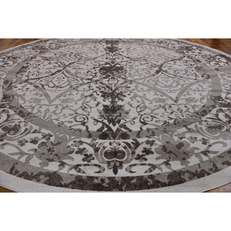 Ade Floral Indoor Rug, Round 6'1"
