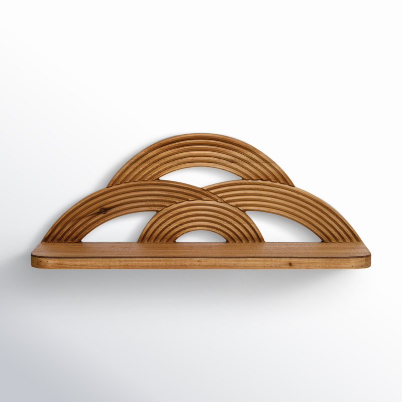 MDF and Wood Wall Shelf with Arches