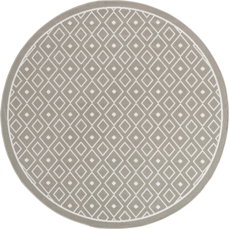 Geometric Indoor / Outdoor Rug, Round 7'