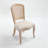 French Country Dining Chairs Set of 2, Upholstered with Nature Rattan Fan-shaped Back, Wire Drawing and Carving Techniques, Disassemblable for Versatile Use, Beige
