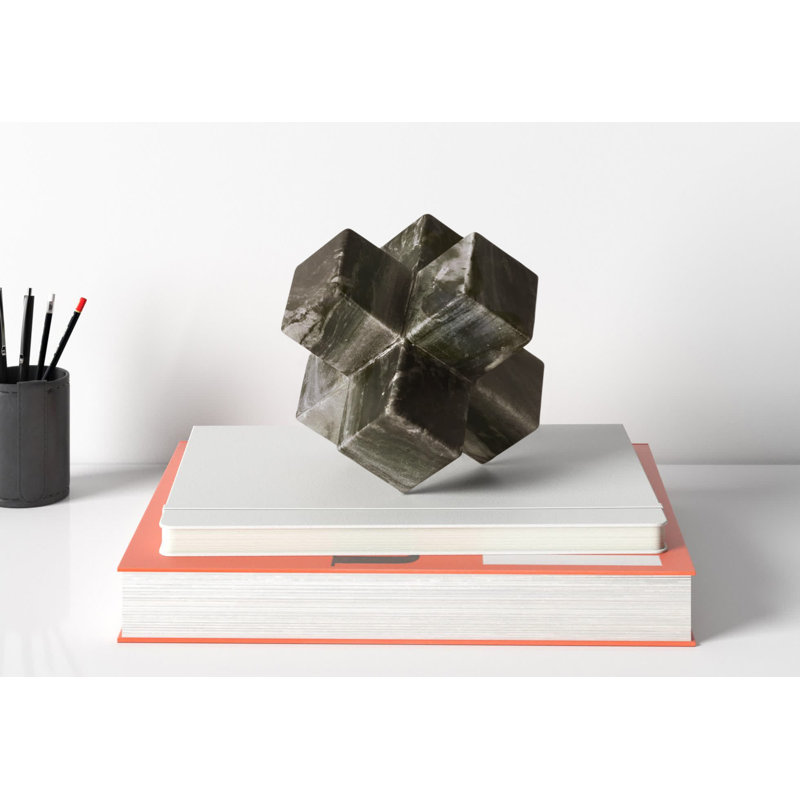 Ferdi 6.5" W Handmade Marble Jack Sculpture, Black
