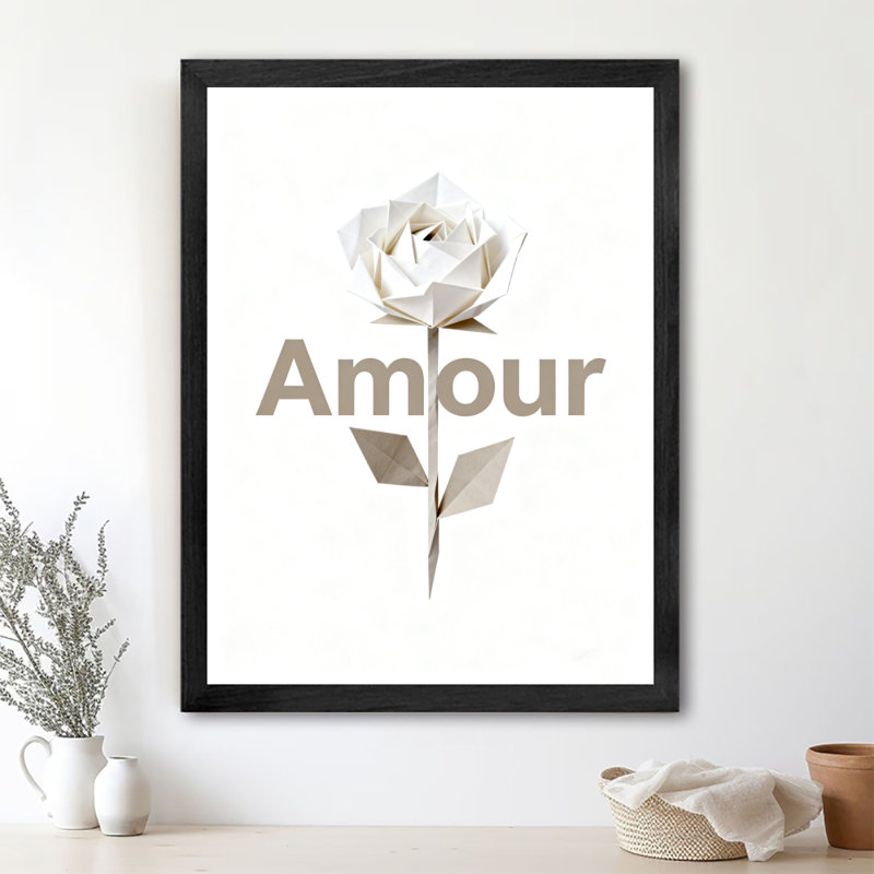 «Black Amour Vintage Amour Wall Art», impressions de style rétro, H 11 po x l 9 po