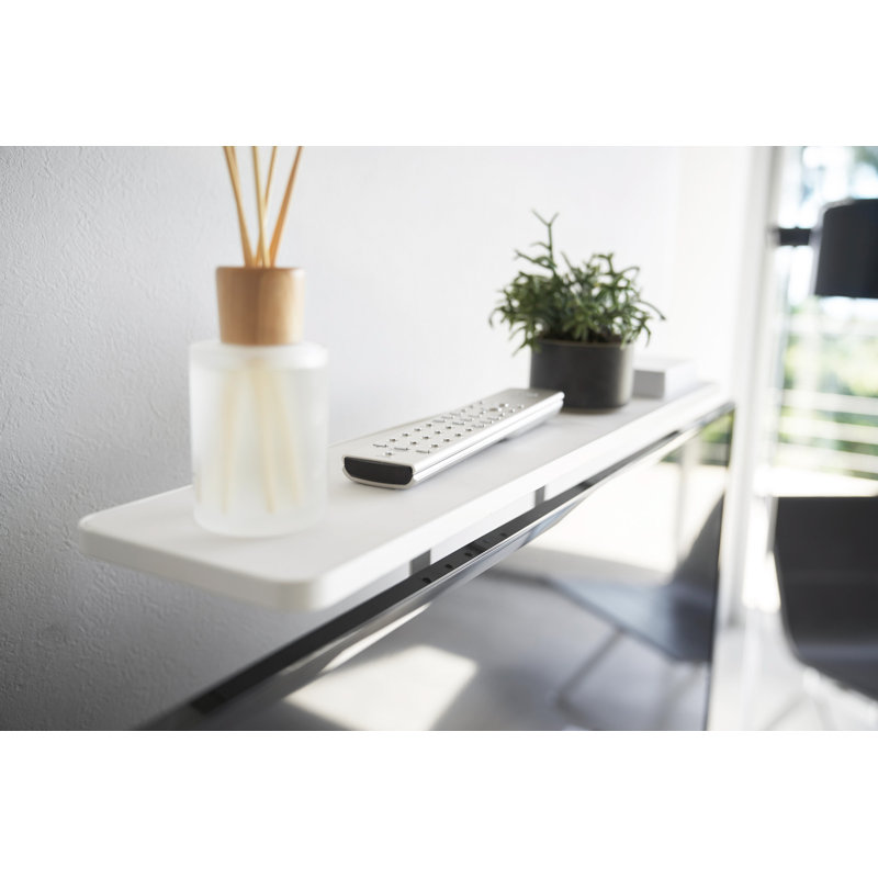 White Steel TV Shelf with Remote Rack Accessory Stand