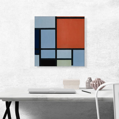 «Composition 1921» par Piet Mondrian, reproduction d'art sur toile tendue