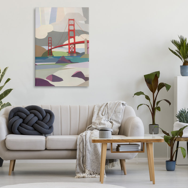 Toile d'architecture Golden Gate Bridge, conception par Melba Browne, H 30 po x l 20 po