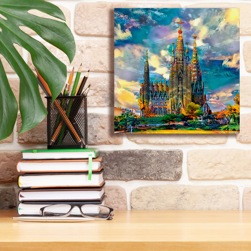 «Espagne Barcelone Basilica De La Sagrada Familia Ended» par Pedro Gavidia, art mural sur toile, 12 po x 12 po
