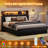 Black 4-Drawer Bed Frame with Lights，Queen Size