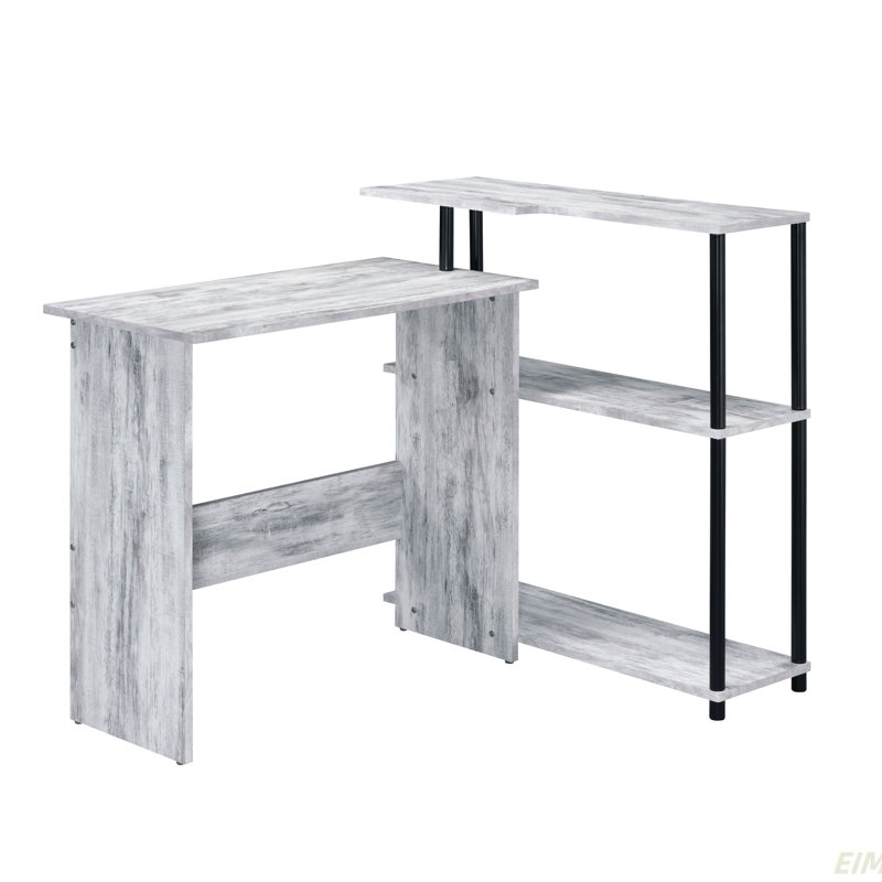 Levi Antique White & Black Finish Writing Desk, White