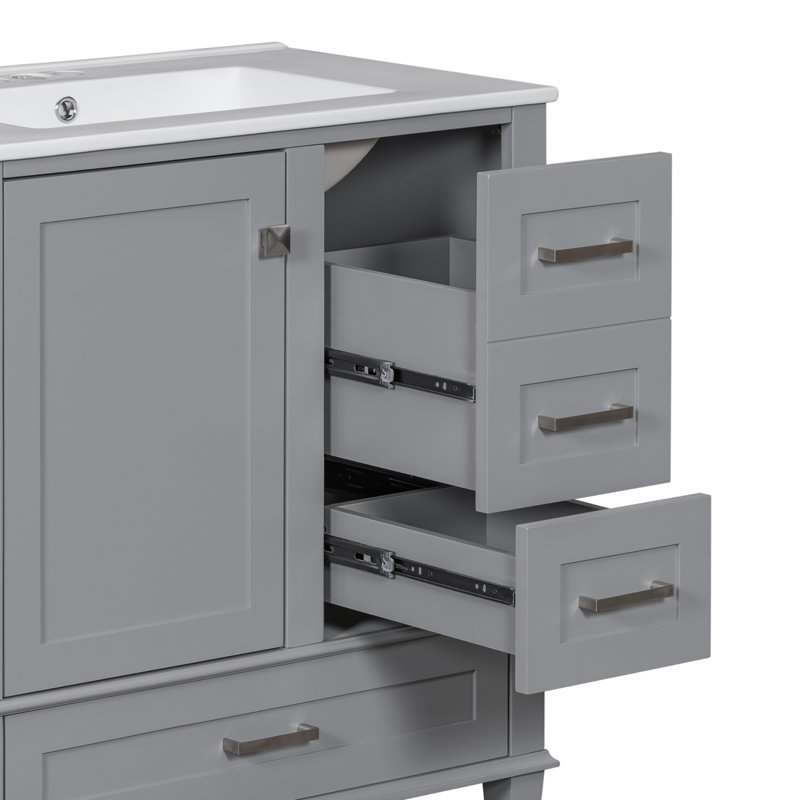 Ensemble de meuble-lavabo simple 30 po Quantavia, Argent