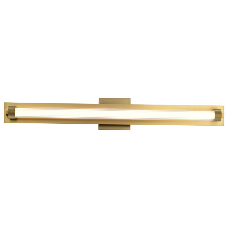 Larissa - Meuble-lavabo à DEL - 3000K CCT - Verre opaque, Laiton rétro, 32 po de largeur
