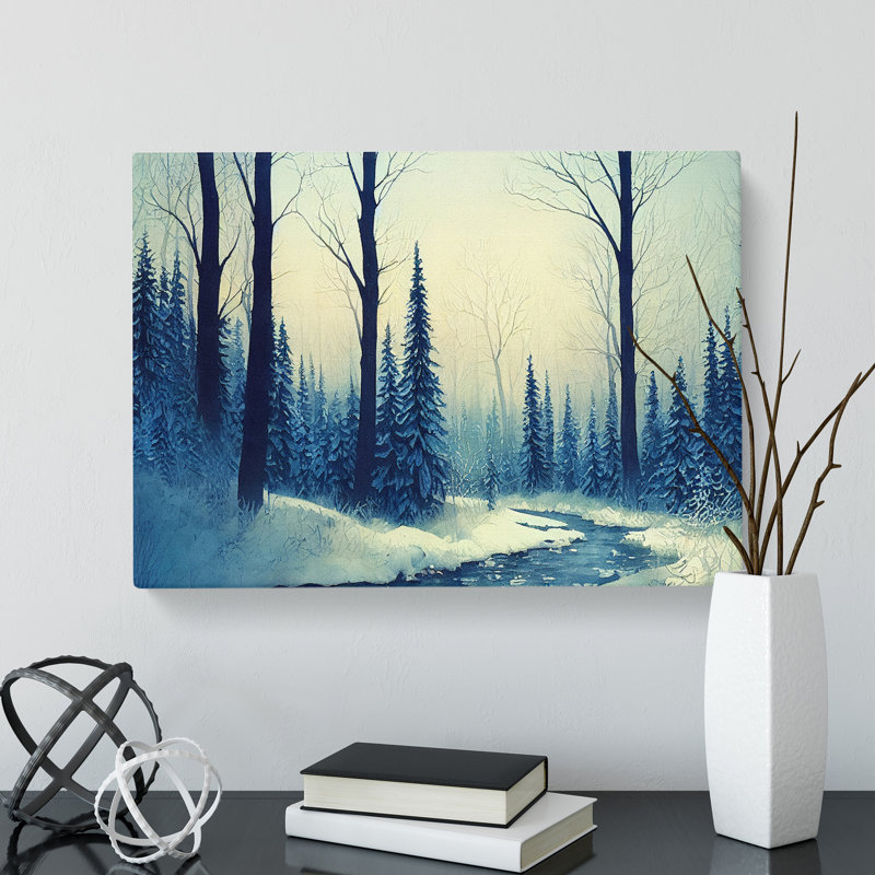 Pine Tree Winter Forest Vol.2 - Wrapped Canvas, 35cm H x 50cm W x 3cm D