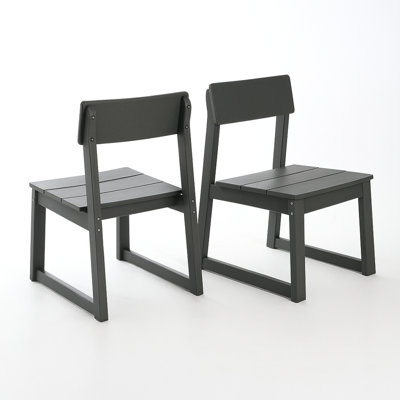 2-Pack  Grey HDPE Outdoor & Garden Backres  Modernist Designt Chairs