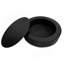 Table basse 31,5 "ronde avec rangement Table d'appoint moderne en placage de bois massif pour salon, chambre à coucher, appartement ou bureau, noir-1814604119