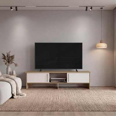 Noe Velmora 65" Entertainment Stand – Modern TV Console with Open Storage Shelves