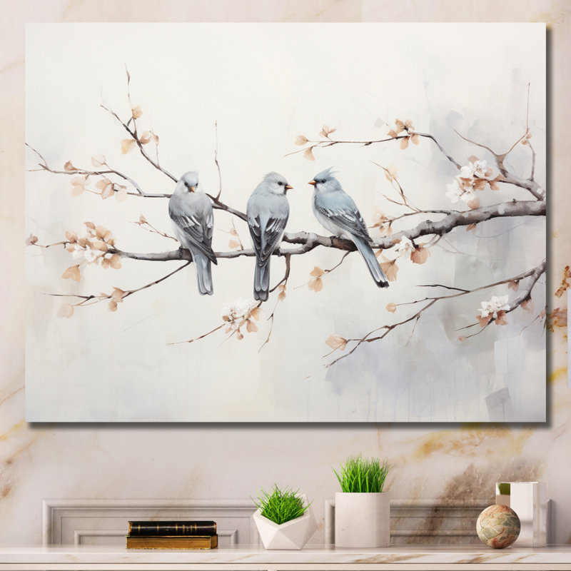 «Birds On The Brink III», reproduction d'art sur toile, Toile tendue, H 16 po x l 32 po x P 1 po