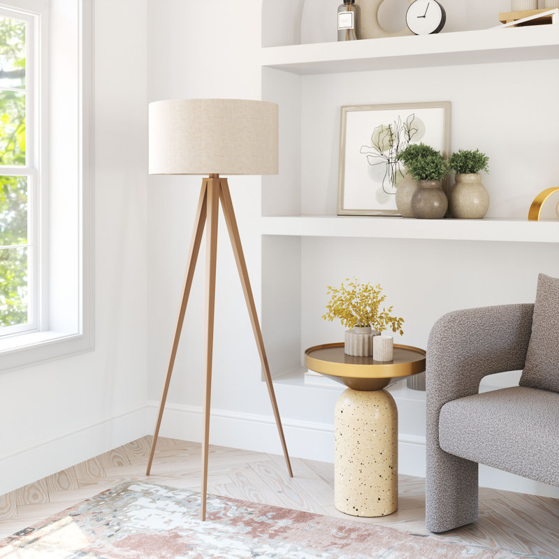 Lampe sur pied Imperial beige et naturel