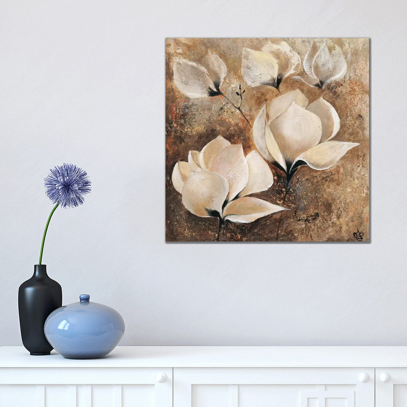 Magnolia I by Yuliya Volynets - Wrapped Canvas Painting, 45.72 cm H x 45.72 cm W x 3.175 cm D