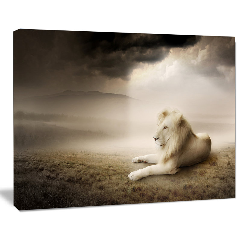 «King of Animals At Sunset», impression sur toile tendue, H 30 po x l 40 po x P 1 po