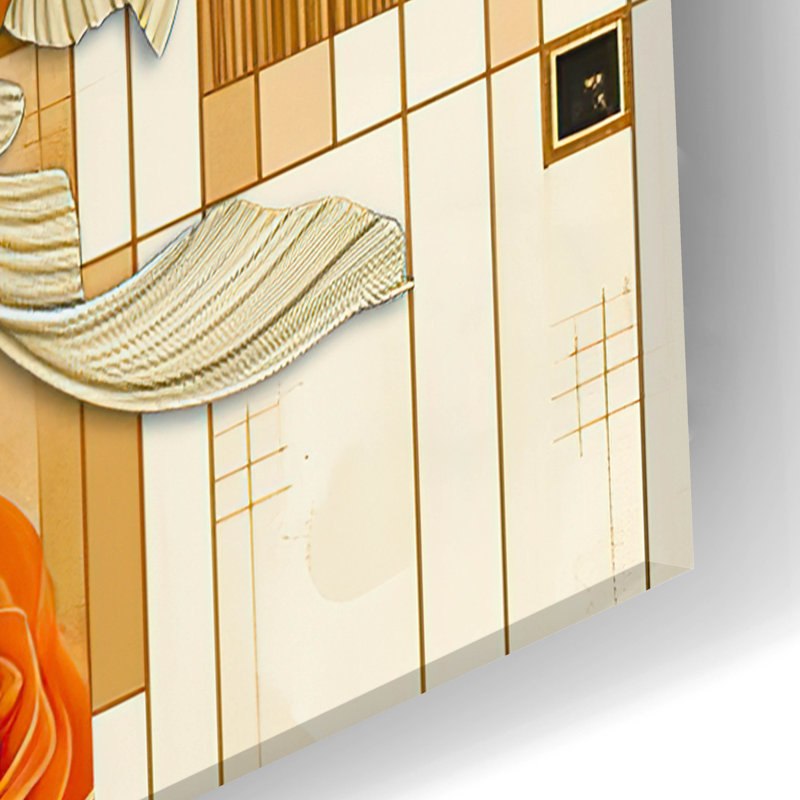 Art mural en verre «Celestial Gold Fish» par Momart, H 24 po x l 16 po x P 0,2 po