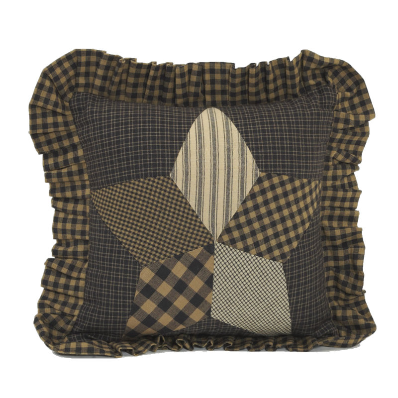Farmhouse Star 10" Gray Cotton Accent Pillow