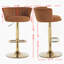 Tabouret de bar d'intérieur rembourré avec structure en métal, finition noyer et tissu beige, ensemble de 2