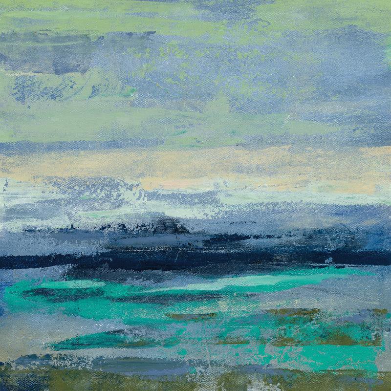 Teal Wave II by Silvia Vassileva - Wrapped Canvas Painting, 122cm H x 122cm W x 3.8cm D