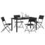 5 Piece Garden Dining Set Black PVC-coated polyester And Steel