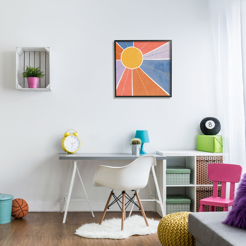 «Playful Sun Rays Polka Dot Stripe» par Veronique Charron - impression sur toile tendue, H 12 po x l 12 po x P 1,5 po