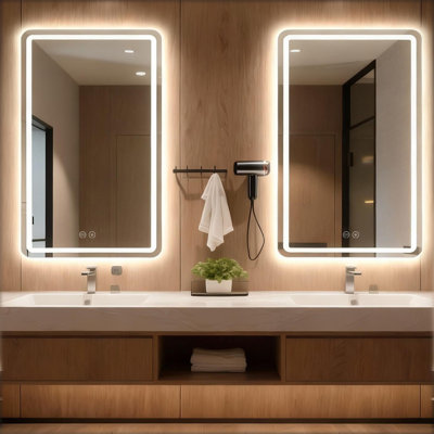 24"x32" Bathroom Mirrors 2pcs Vanity Mirrors For Over Sink