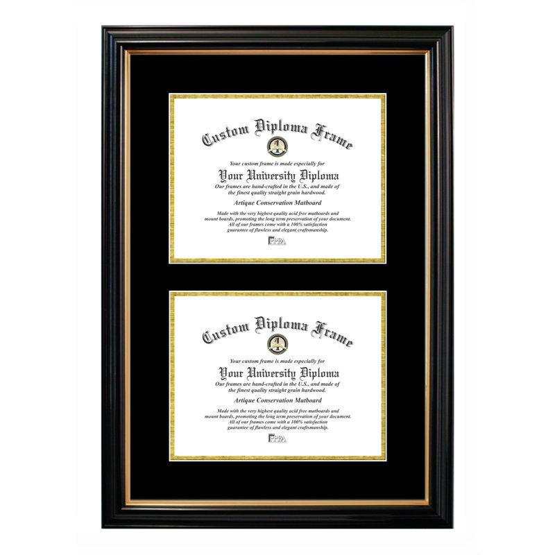 Concetta Double Degree Certificate Picture Frame, 8.5" x 11", Gold