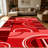 1PC Rich Red Tone Modern Abstract Geometric Overlapping Circle & Stripe Pattern area rugs for Living Room, Soft and Comfortable, Suitable for all seasons, easy-to-maintain, machine washable Indoor floor mat, Under Table Farmhouse suitable for dining-129692234