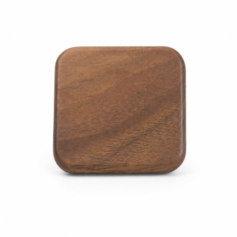 Poignée d'armoire carrée en bois massif