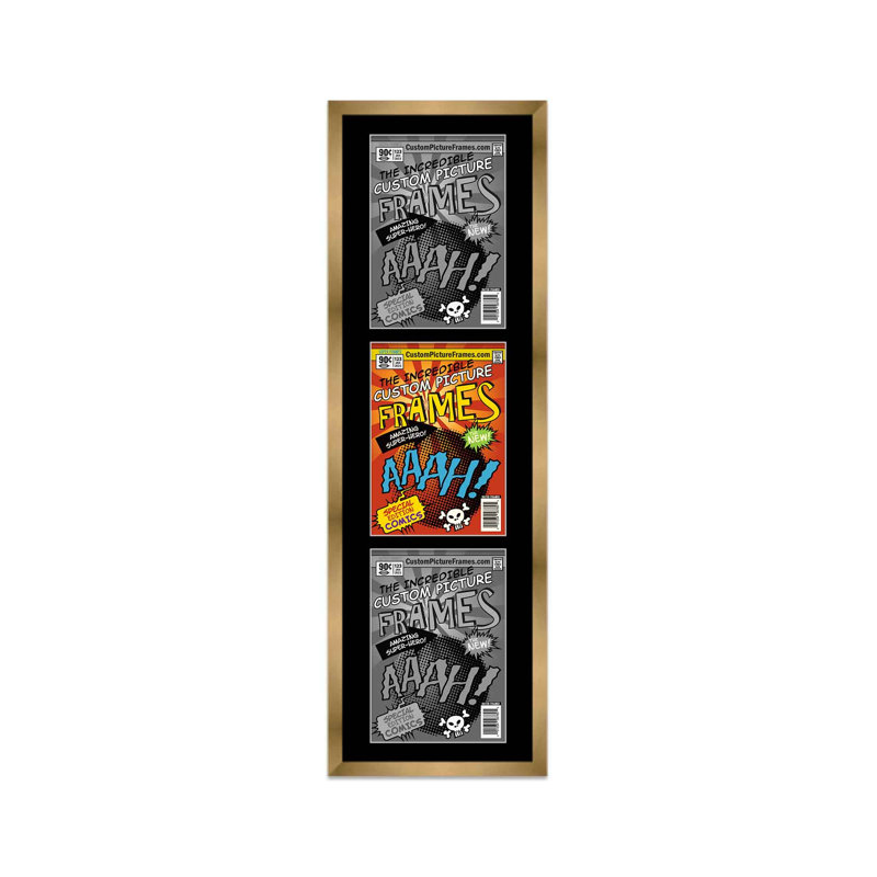 Afficher un collage de bandes dessinées, Or / noir, 7,25 po x 10,5 po