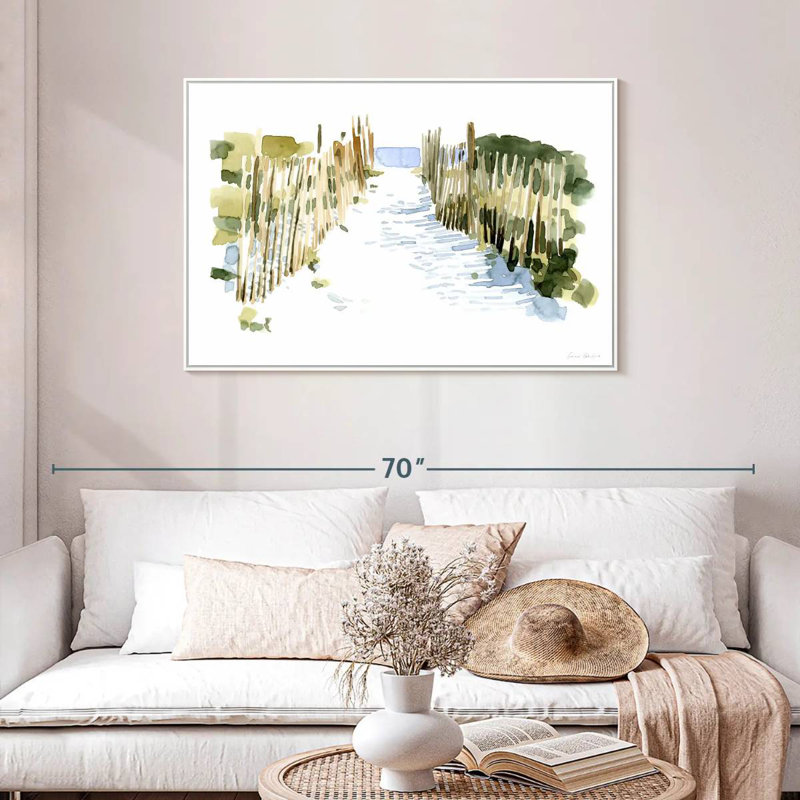 Impressions de plage I, Cadre flottant blanc, 43 po x 29 po