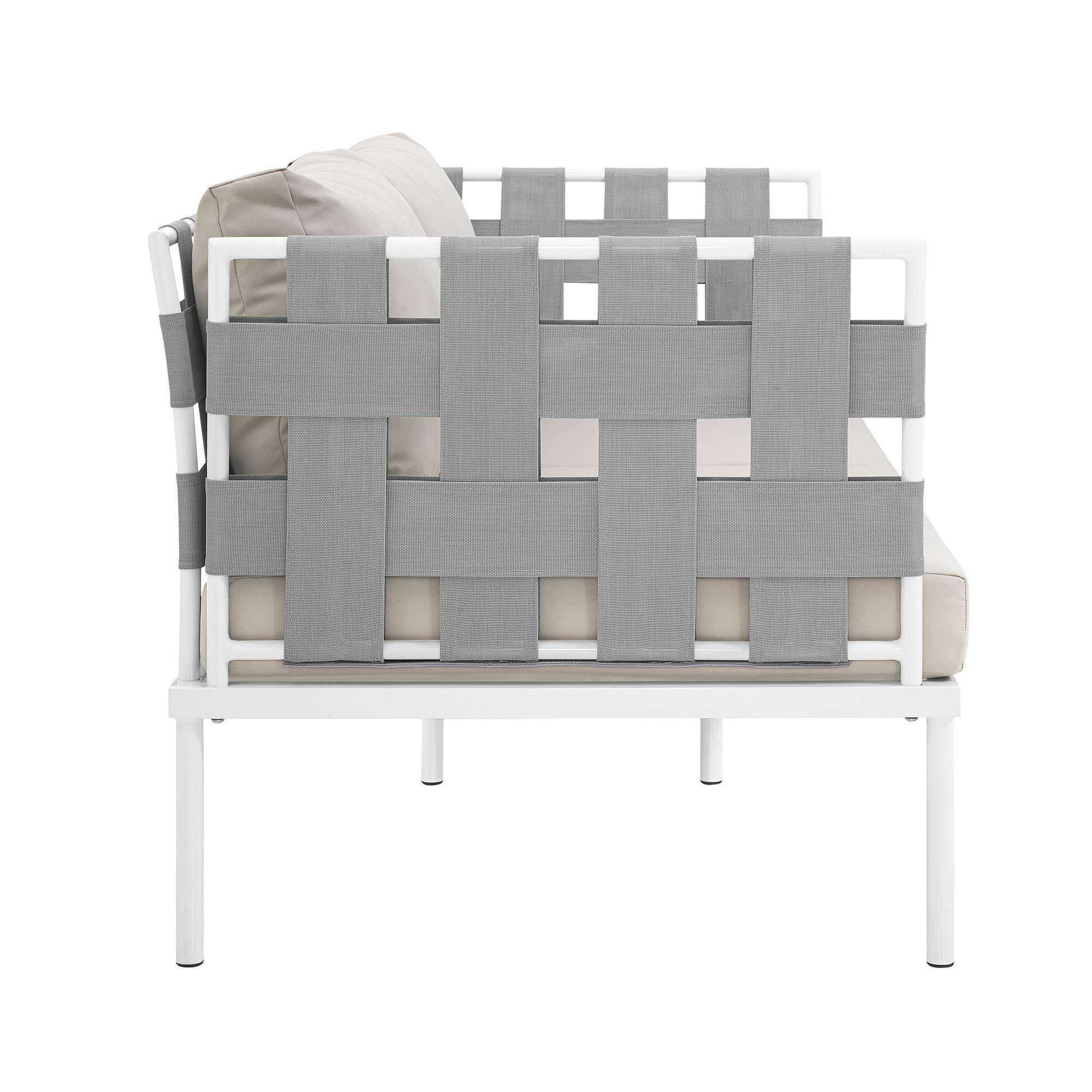 Harmony Outdoor Patio Aluminum Loveseat, Beige