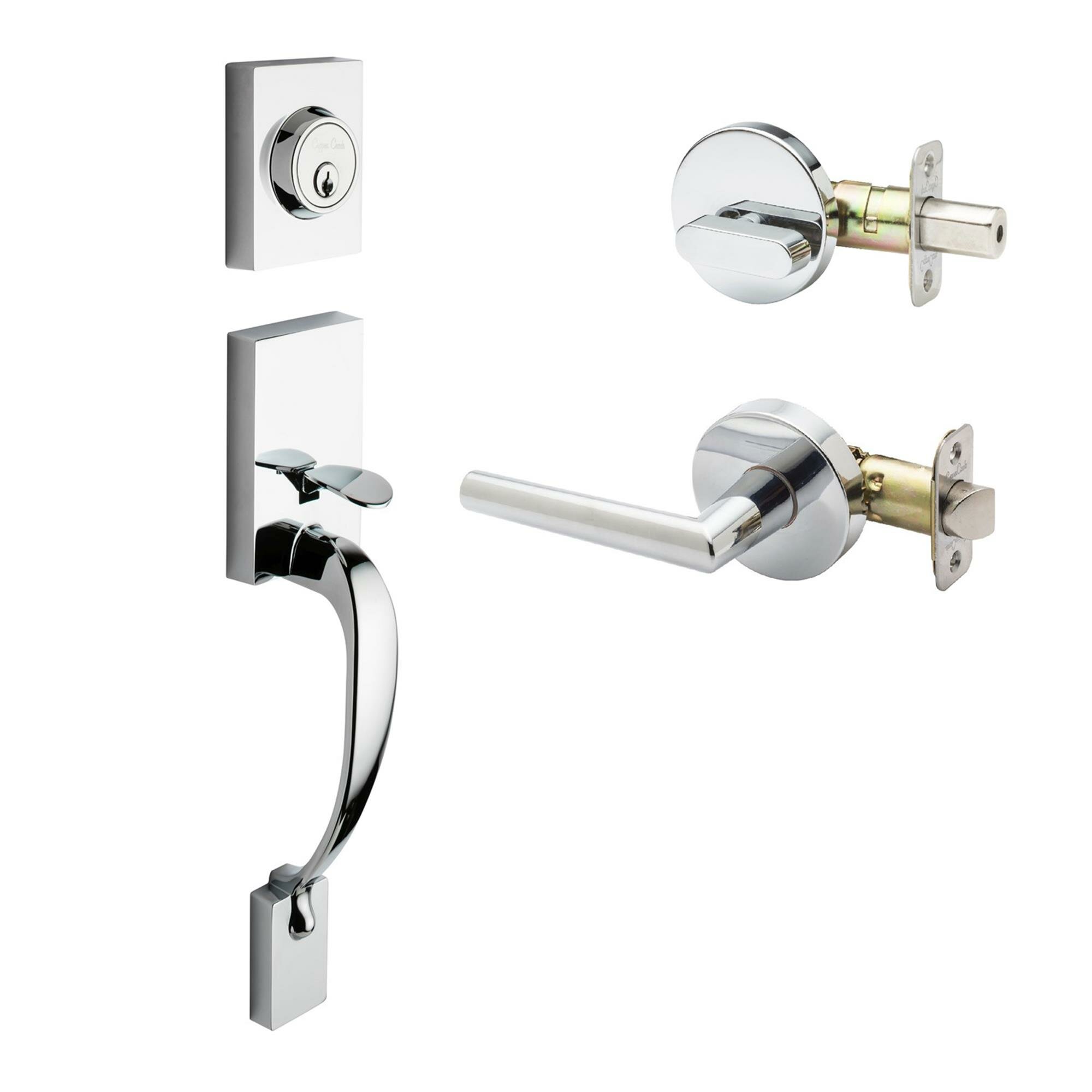 Copper Creek Handleset with Single Cylinder Deadbolt and Copper Creek Door  Lever and Fashion Rosette & Reviews