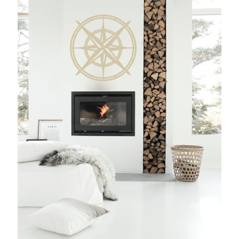 Décalcomanie murale boussole north star, Beige, H 38 po x l 38 po x P 0,01 po