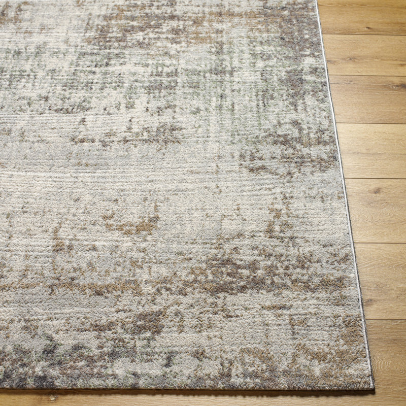 Modern Abstract Cream/Brown/Green, Runner 80 x 220cm