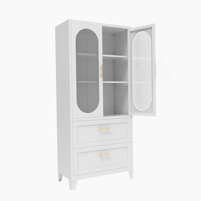 Armoire 2 portes 2 tiroirs, Blanc